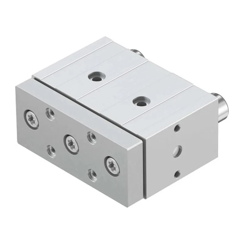 Festo Pneumatic Guided Cylinder 32mm Bore 20mm Stroke Double Acting Through Hole Mount DFM-32-20-P-A-GF