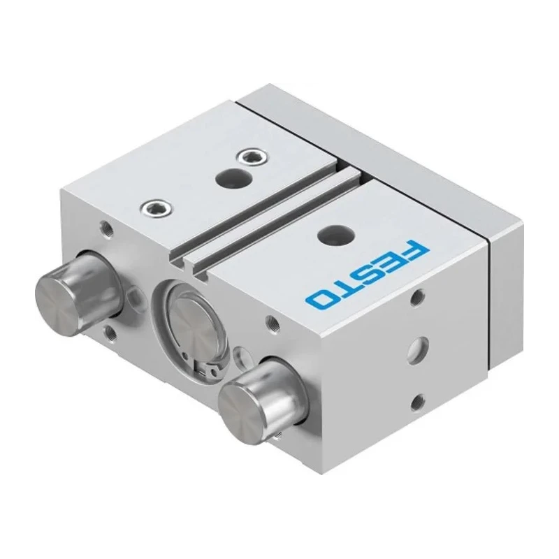 Festo Pneumatic Guided Cylinder 32mm Bore 20mm Stroke Double Acting Through Hole Mount DFM-32-20-P-A-GF