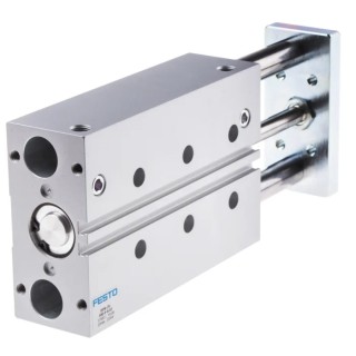 Festo Pneumatic Guided Cylinder 25mm Bore, 100mm Stroke, Double Acting, Through Hole Mount, Stainless DFM-25-100-P-A-GF