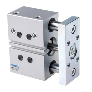 Festo Pneumatic Guided Cylinder 32mm Bore, DFM Series, 25 mm Stroke, Double Acting, 10 bar Pressure, Model DFM-32-25-P-A-KF