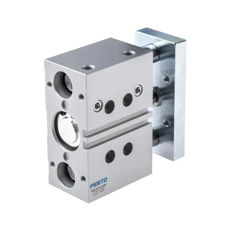 Festo Pneumatic Guided Cylinder 32mm Bore, DFM Series, 25 mm Stroke, Double Acting, 10 bar Pressure, Model DFM-32-25-P-A-KF