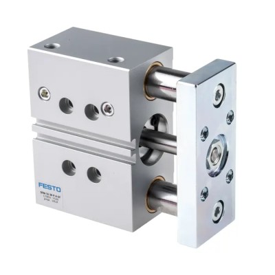 Festo Pneumatic Guided Cylinder 32mm Bore Double Acting Through Hole Mount 10 bar Pressure DFM-32-30-P-A-GF