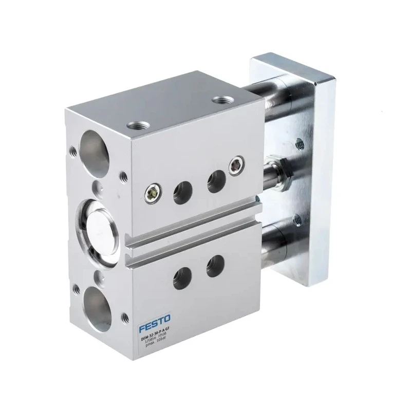 Festo Pneumatic Guided Cylinder 32mm Bore Double Acting Through Hole Mount 10 bar Pressure DFM-32-30-P-A-GF