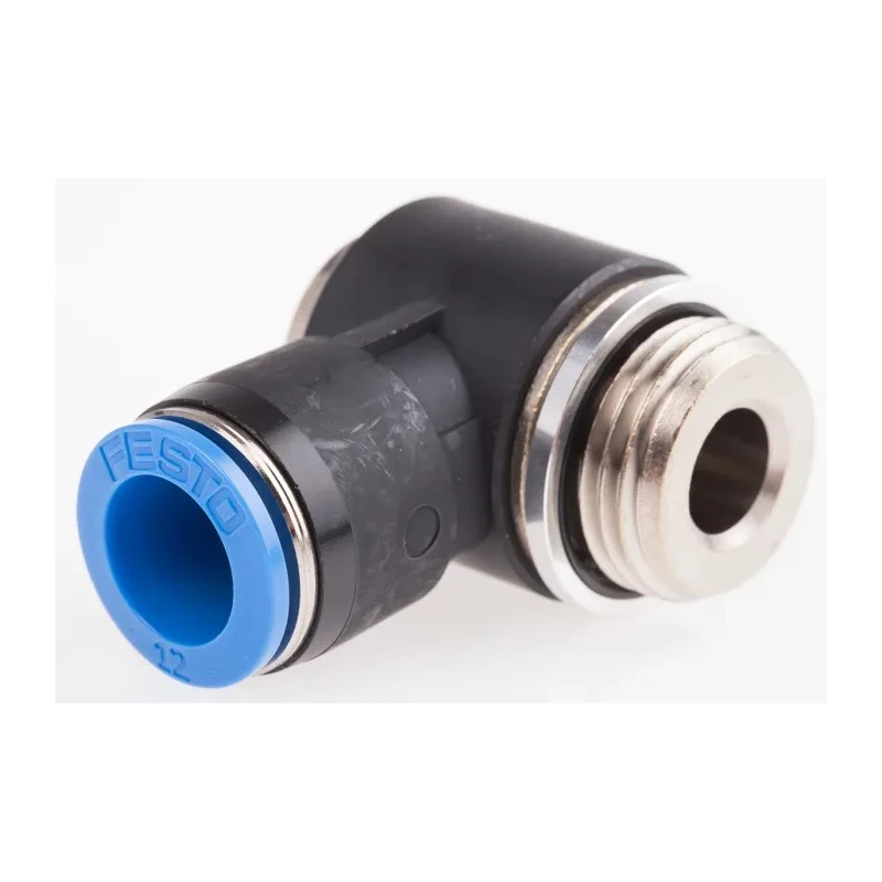 Festo Nickel Plated Brass Pneumatic Fitting Male G 1/2 Metric Thread Push-In 12 mm QSLV-G1/2-12-I