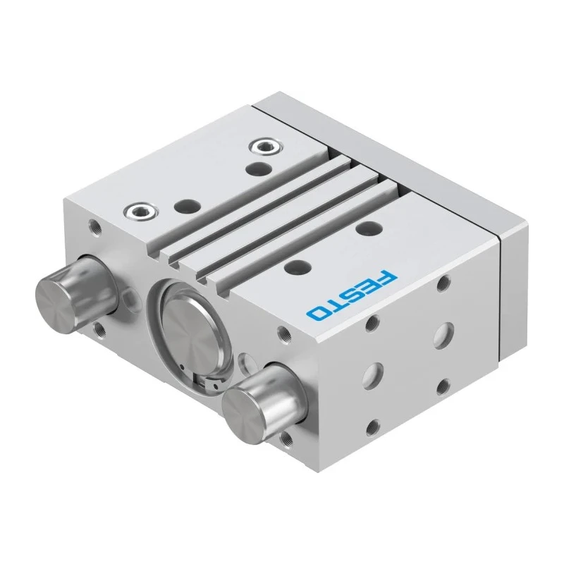 Festo Pneumatic Guided Cylinder DFM Series 50 mm Bore Double Acting Through Hole Mount 10 bar Pressure DFM-50-50-P-A-GF