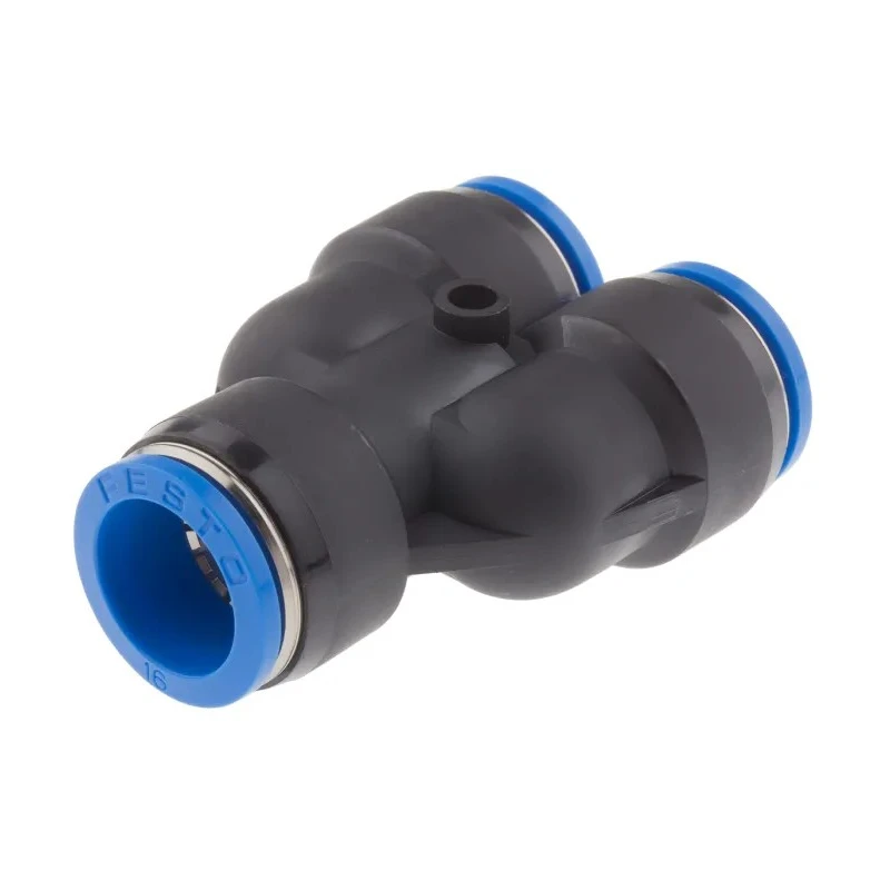 Festo Polybutylene Terephthalate Pneumatic Fitting Push-in 16 mm Nickel Plated Chemical Resistant Food Grade QSY-16