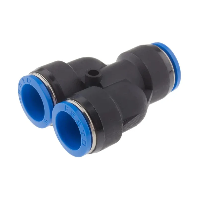 Festo Polybutylene Terephthalate Pneumatic Fitting Push-in 16 mm Nickel Plated Chemical Resistant Food Grade QSY-16