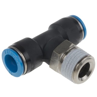 Festo QS Series Push-In 12 mm Pneumatic T-Shape Fitting Threaded-to-Tube Connector QST-1/2-12