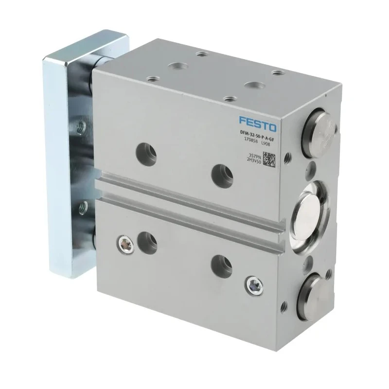 Festo Pneumatic Guided Cylinder 32mm Bore 50mm Stroke Double Acting, DFM Series DFM-32-50-P-A-GF