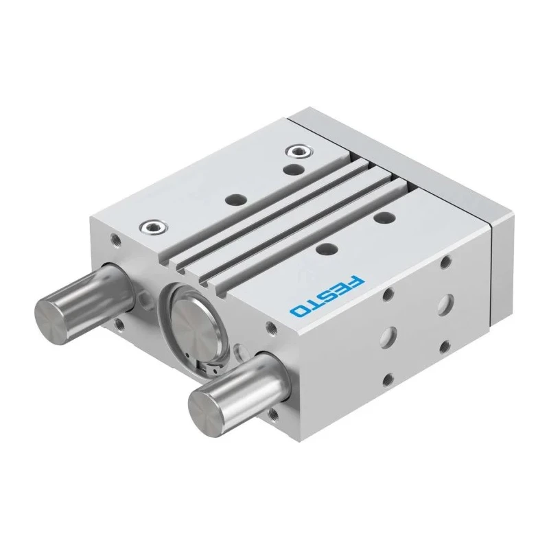 Festo Pneumatic Guided Cylinder 50mm Bore, 80mm Stroke, Double Acting, Through Hole Mount DFM-50-80-P-A-GF