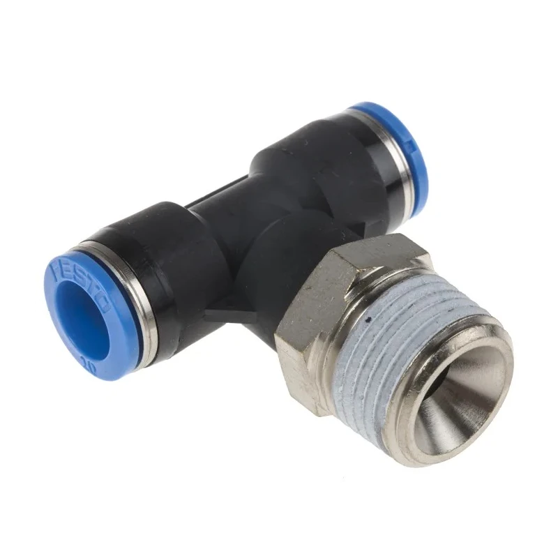 Festo Pneumatic Fitting Push In 10 mm Male Threaded-to-Tube Connection 14 bar Operating Pressure QST-1/2-10