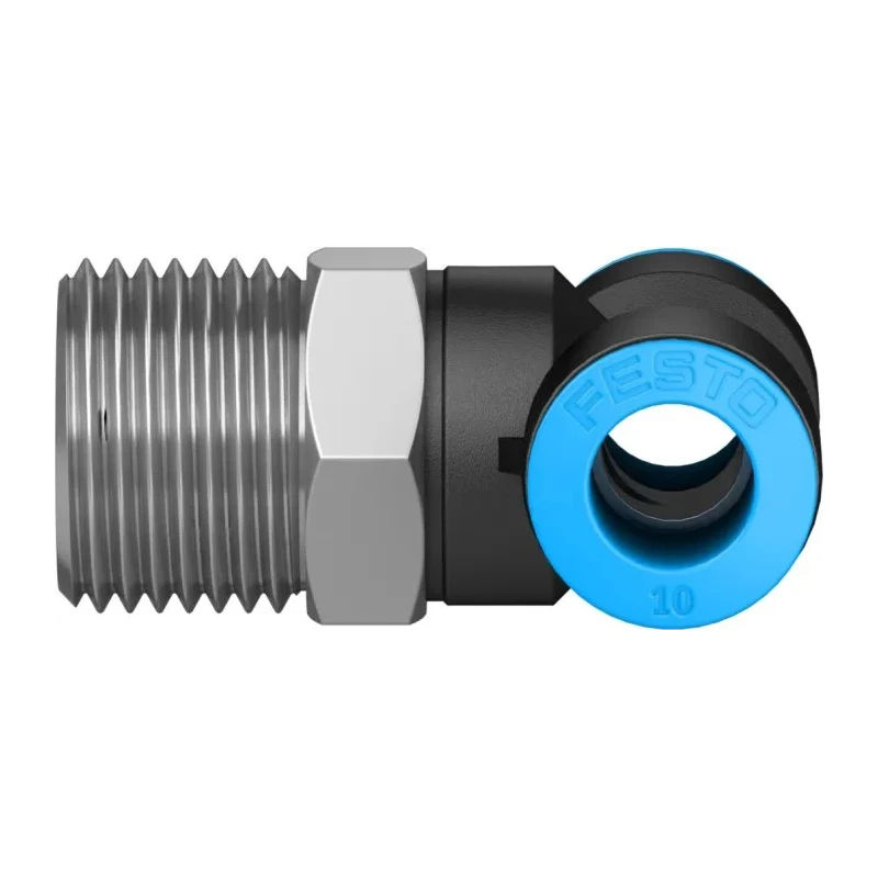 Festo Pneumatic Fitting Push In 10 mm Male Threaded-to-Tube Connection 14 bar Operating Pressure QST-1/2-10