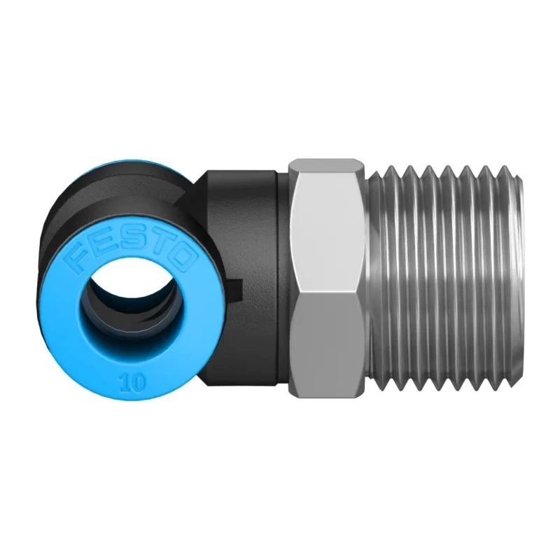 Festo Pneumatic Fitting Push In 10 mm Male Threaded-to-Tube Connection 14 bar Operating Pressure QST-1/2-10