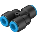 Festo Polybutylene Terephthalate Pneumatic Fitting Push-in 16 mm Push-in 12 mm Nickel Plated QSY-16-12