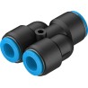 Festo Polybutylene Terephthalate Pneumatic Fitting Push-in 16 mm Push-in 12 mm Nickel Plated QSY-16-12