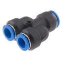 Festo Polybutylene Terephthalate Pneumatic Fitting Push-in 16 mm Push-in 12 mm Nickel Plated QSY-16-12