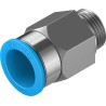Festo Pneumatic Fitting 16mm Push-in to 3/8 in G Male Thread Brass Nickel Finish QS-G3/8-16