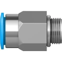 Festo Pneumatic Fitting 16mm Push-in to 3/8 in G Male Thread Brass Nickel Finish QS-G3/8-16