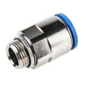Festo Pneumatic Fitting 16mm Push-in to 3/8 in G Male Thread Brass Nickel Finish QS-G3/8-16