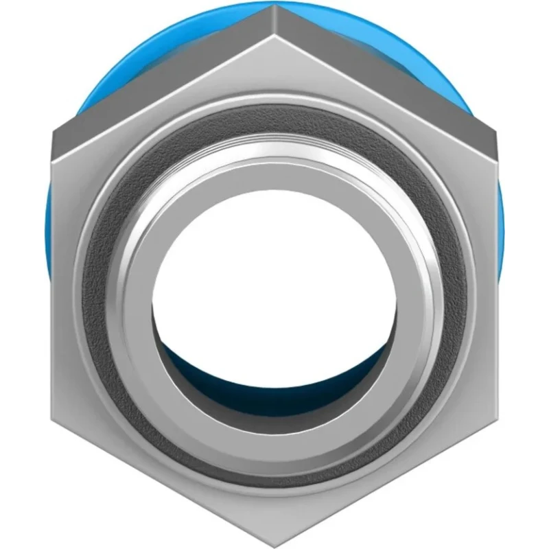 Festo Pneumatic Fitting 16mm Push-in to 3/8 in G Male Thread Brass Nickel Finish QS-G3/8-16