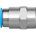 Festo Pneumatic Fitting 16mm Push-in, Female, 1/2 in G Threaded-to-Tube, Nickel Plated Brass QSF-1/2-16-B