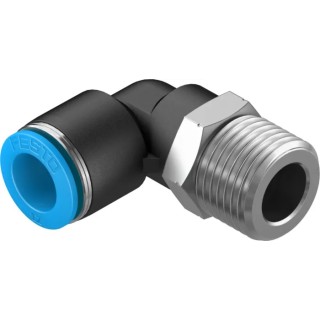 Festo Nickel Plated Brass Pneumatic Fitting QSL Series Male Threaded-to-Tube R 1/2 in G Metric Push-in Tube QSL-1/2-12
