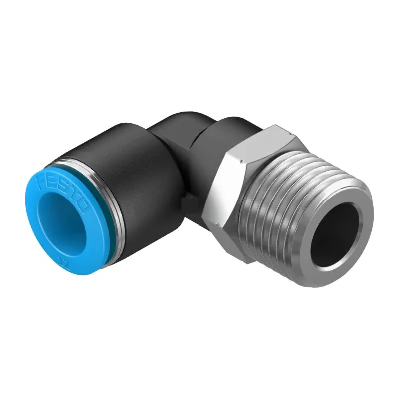 Festo Nickel Plated Brass Pneumatic Fitting QSL Series Male Threaded-to-Tube R 1/2 in G Metric Push-in Tube QSL-1/2-12