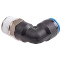 Festo Nickel Plated Brass Pneumatic Fitting QSL Series Male Threaded-to-Tube R 1/2 in G Metric Push-in Tube QSL-1/2-12