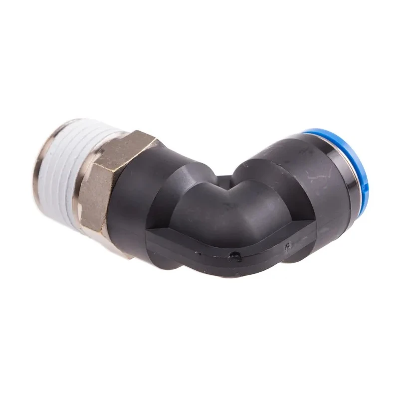 Festo Nickel Plated Brass Pneumatic Fitting QSL Series Male Threaded-to-Tube R 1/2 in G Metric Push-in Tube QSL-1/2-12