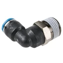 Festo Nickel Plated Brass Pneumatic Fitting Male R 1/2 in G Metric Push-In 90° QSL-1/2-10