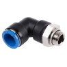 Festo Nickel Plated Brass Pneumatic Fitting Male Threaded-to-Tube G 3/8, Push-in 16mm Tube QSL-G3/8-16