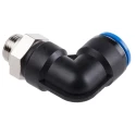 Festo Nickel Plated Brass Pneumatic Fitting Male Threaded-to-Tube G 3/8, Push-in 16mm Tube QSL-G3/8-16