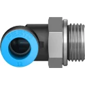Festo Pneumatic Fitting Male Threaded-to-Tube Nickel Plated Brass 12mm Push-In, G 1/2, ISO 228-1, EN 10226-1 QSL-G1/2-12