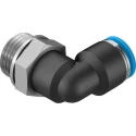 Festo Pneumatic Fitting Male Threaded-to-Tube Nickel Plated Brass 12mm Push-In, G 1/2, ISO 228-1, EN 10226-1 QSL-G1/2-12