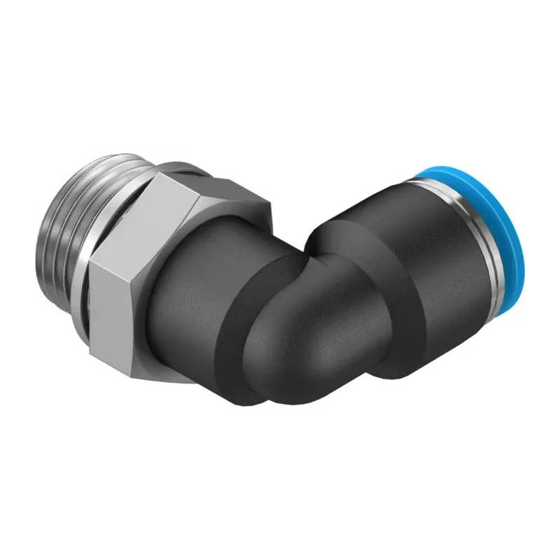 Festo Pneumatic Fitting Male Threaded-to-Tube Nickel Plated Brass 12mm Push-In, G 1/2, ISO 228-1, EN 10226-1 QSL-G1/2-12