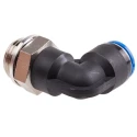 Festo Pneumatic Fitting Male Threaded-to-Tube Nickel Plated Brass 12mm Push-In, G 1/2, ISO 228-1, EN 10226-1 QSL-G1/2-12
