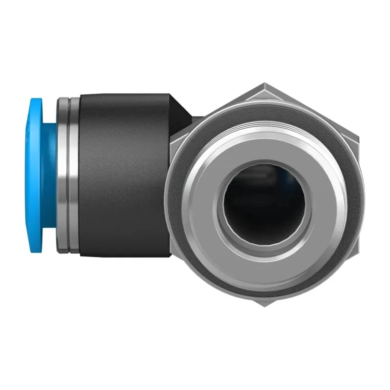 Festo Pneumatic Fitting Male Threaded-to-Tube Nickel Plated Brass 12mm Push-In, G 1/2, ISO 228-1, EN 10226-1 QSL-G1/2-12