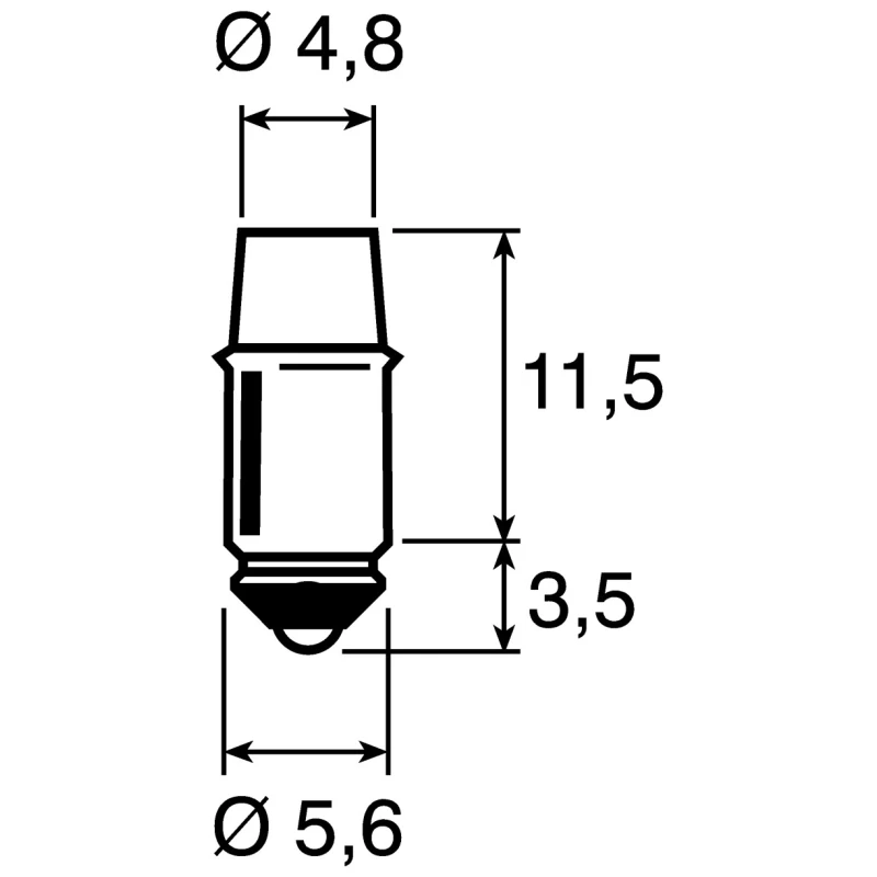 Marl White Indicator Lamp Single Chip Midget Groove Base 12V dc 4.9mm Diameter 420mcd 205-993-21-38