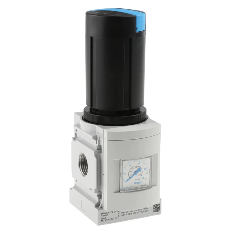 Festo Pneumatic Regulator G 1/2 Threaded Inlet Female, Die-Cast Aluminium Housing, 20 Bar Max Pressure MS6-LR-1/2-D6-AS