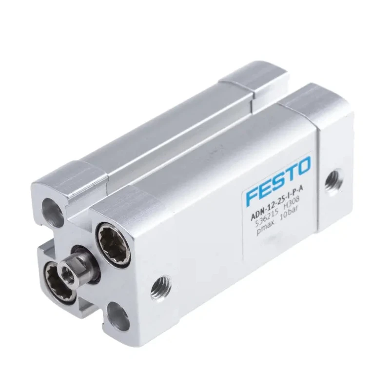 Festo Double Acting Pneumatic Cylinder 12mm Bore 25mm Stroke Aluminium Body 10 Bar Maximum Pressure ADN-12-25-I-P-A