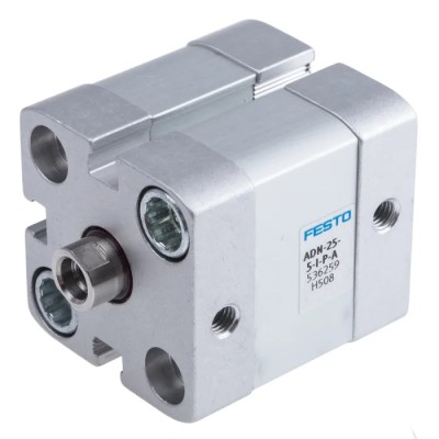 Festo ADN Series Pneumatic Cylinder 25mm Bore, 5mm Stroke, Double Acting, Aluminium Body, ISO 21287 Compliant ADN-25-5-I-P-A