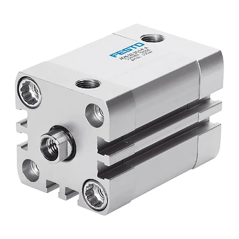 Festo Pneumatic Cylinder ADN Series 32mm Bore, 10mm Stroke, Double Acting, Aluminium Body, Model ADN-32-10-I-P-A