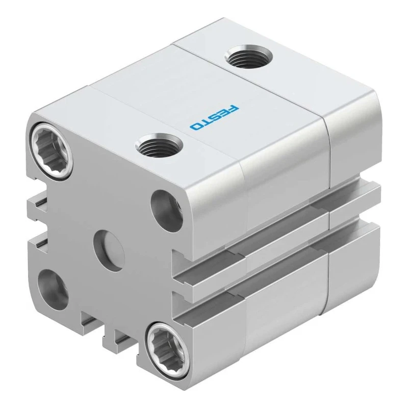 Festo Pneumatic Cylinder ADN Series 32mm Bore, 10mm Stroke, Double Acting, Aluminium Body, Model ADN-32-10-I-P-A