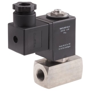 Festo Pneumatic Solenoid Valve 2/2 Solenoid/Spring G 1/4 in Port, Stainless Steel Body, 24V VZWD-L-M22C-M-G14-30-V-1P4-15-R1