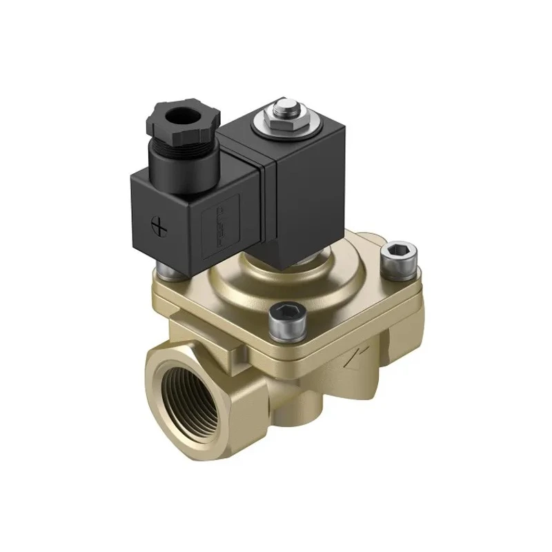 Festo 2/2 Solenoid Valve G1 Port Brass Body Nitrile Rubber Seal 24V dc 11W Power VZWF-B-L-M22C-G1-275-1P4-6