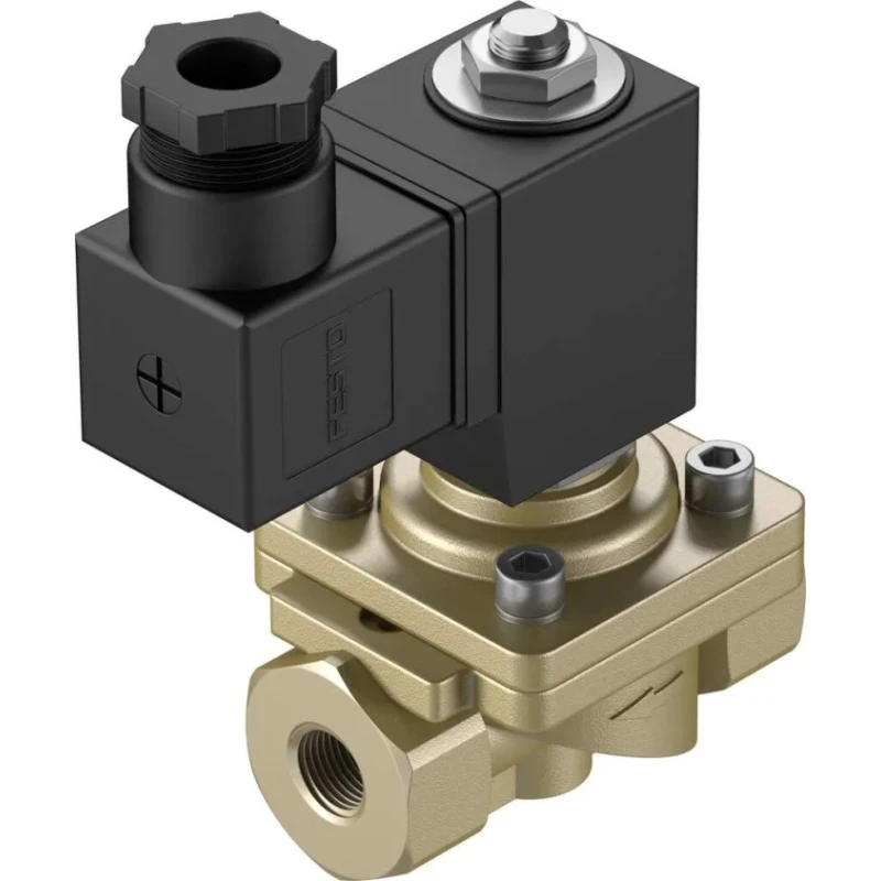 Festo Pneumatic Solenoid Valve, 2/2 Solenoid G, 24V DC, Brass Body, 10 bar Max Pressure VZWF-B-L-M22C-G14-135-1P4-10