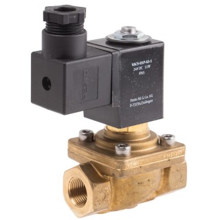 Festo Pneumatic 2/2 Solenoid Valve Brass Body, 24V DC, 11W Power, G 3/8 Port, VZWF-B-L-M22C-G38-135-1P4-10