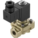 Festo Pneumatic 2/2 Solenoid Valve Brass Body, 24V DC, 11W Power, G 3/8 Port, VZWF-B-L-M22C-G38-135-1P4-10