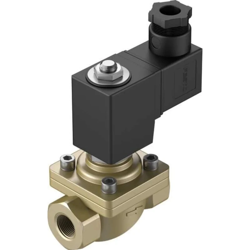 Festo Pneumatic 2/2 Solenoid Valve Brass Body, 24V DC, 11W Power, G 3/8 Port, VZWF-B-L-M22C-G38-135-1P4-10