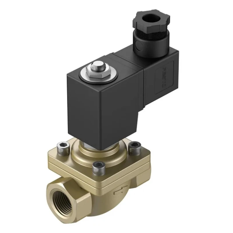 Festo 2/2 Solenoid Valve G1/2, Brass Body, Nitrile Rubber Seal, 24V DC, 11W Power, 10 bar VZWF-B-L-M22C-G12-135-1P4-10